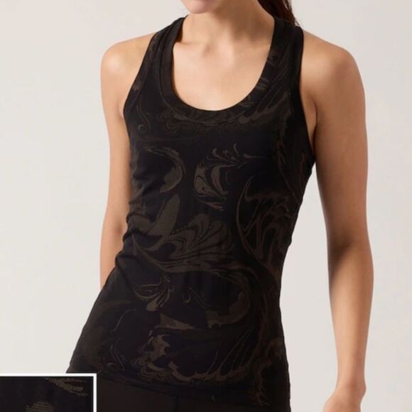 Athleta Momentum Seamless Tank Black Paisley XS - Picture 1 of 8